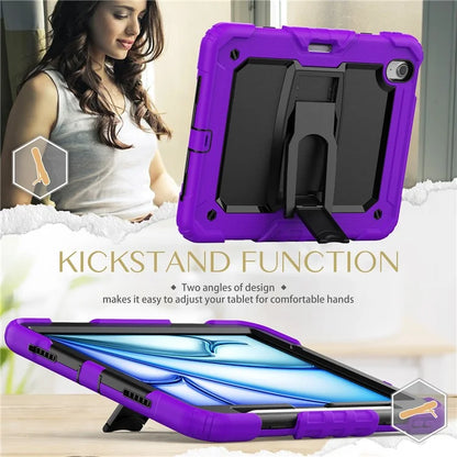 For iPad Air 11 (2024) Case PC+Silicone Tablet Cover with Shoulder Strap