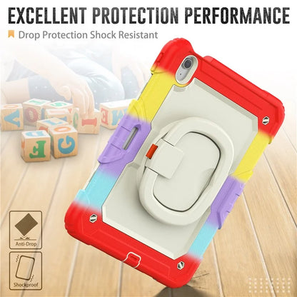 For iPad Air 11 (2024) Case Rotate Handle PC+Silicone Tablet Cover with Shoulder Strap