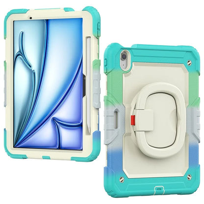 For iPad Air 11 (2024) Case Rotate Handle PC+Silicone Tablet Cover with Shoulder Strap