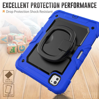 For iPad Pro 11 (2024) Case Hand Grip Kickstand Pen Slot PC+Silicone Tablet Cover with Strap