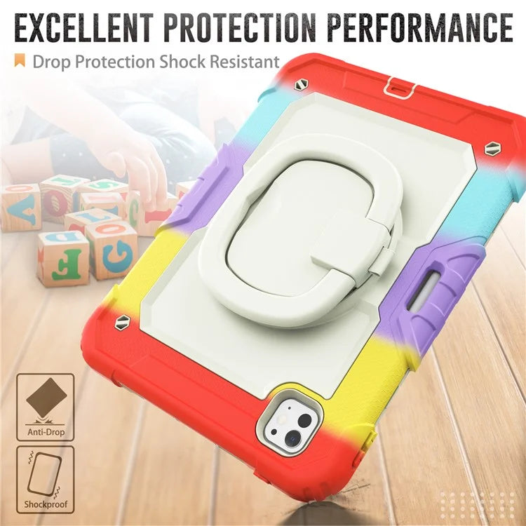For iPad Pro 11 (2024) Case Tough Rugged PC+Silicone Tablet Cover with Rotating Kickstand / Shoulder Strap