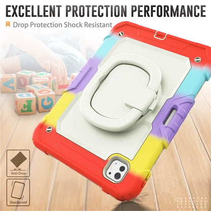 For iPad Pro 11 (2024) Case Tough Rugged PC+Silicone Tablet Cover with Rotating Kickstand / Shoulder Strap