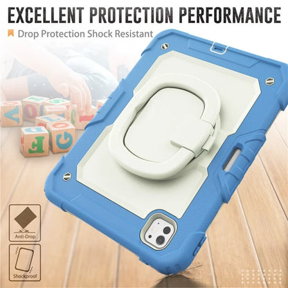 For iPad Pro 11 (2024) Case Kickstand PC+Silicone Tablet Cover with Pen Slot / Shoulder Strap