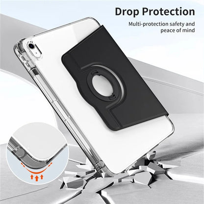 For iPad Air 11 (2024) Case PU Leather Rotating Stand Tablet Cover Detachable Transparent Back