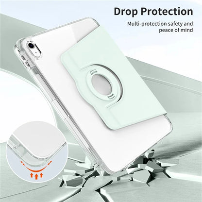 For iPad Air 11 (2024) Case PU Leather Rotating Stand Tablet Cover Detachable Transparent Back