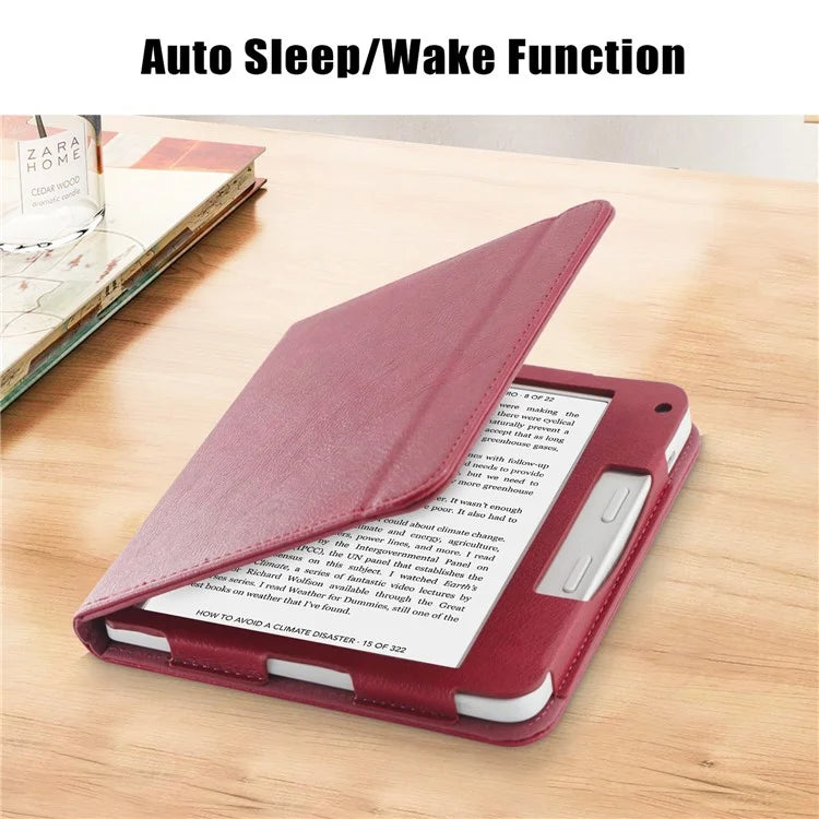 For Kobo Libra 2 / Libra Colour Case PU Leather E-Reader Protective Cover Auto Sleep / Wake