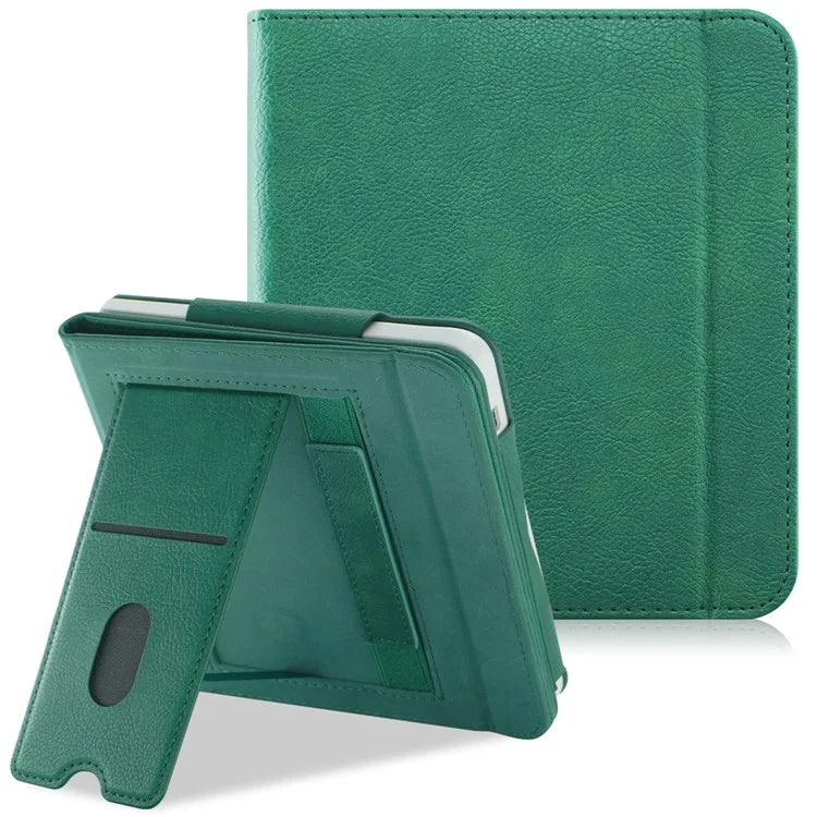 For Kobo Libra 2 / Libra Colour Case PU Leather E-Reader Protective Cover Auto Sleep / Wakeish Green