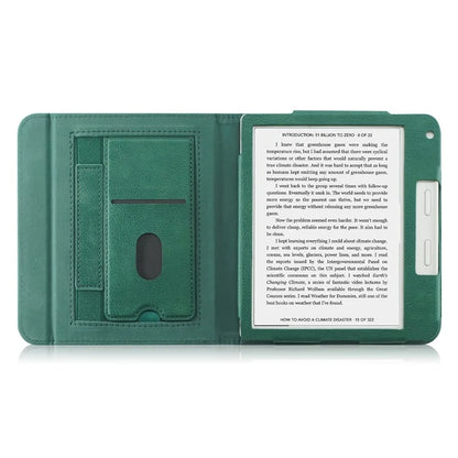 For Kobo Libra 2 / Libra Colour Case PU Leather E-Reader Protective Cover Auto Sleep / Wakeish Green