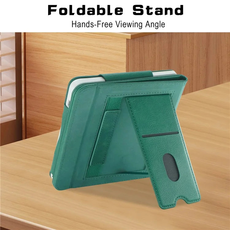 For Kobo Libra 2 / Libra Colour Case PU Leather E-Reader Protective Cover Auto Sleep / Wakeish Green