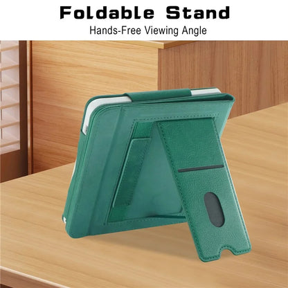 For Kobo Libra 2 / Libra Colour Case PU Leather E-Reader Protective Cover Auto Sleep / Wakeish Green