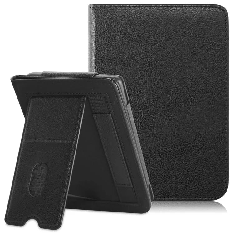For Kobo Clara Colour / Clara 2E Case Card Slots Stand Hand Strap PU Leather E-Reader Cover