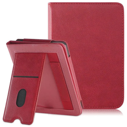 For Kobo Clara Colour / Clara 2E Case Card Slots Stand Hand Strap PU Leather E-Reader Cover