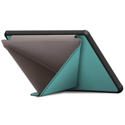 For Kobo Libra Colour / Libra 2 Case PU Leather Protective E-reader Cover Origami Standish Green