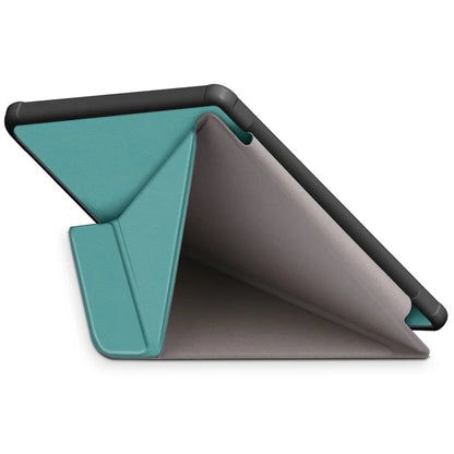 For Kobo Libra Colour / Libra 2 Case PU Leather Protective E-reader Cover Origami Standish Green