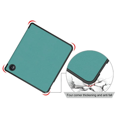 For Kobo Libra Colour / Libra 2 Case PU Leather Protective E-reader Cover Origami Standish Green