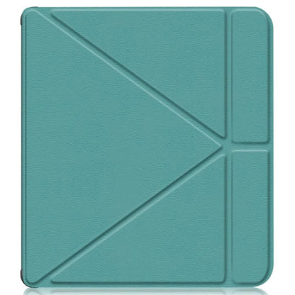 For Kobo Libra Colour / Libra 2 Case PU Leather Protective E-reader Cover Origami Standish Green