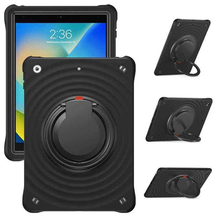 For iPad 10.2 (2021) / (2020) / (2019) Case Rotatable Hand Grip Kickstand PC+Silicone+TPU Tablet Cover
