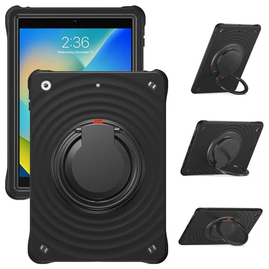 For iPad 10.2 (2021) / (2020) / (2019) Case Rotatable Hand Grip Kickstand PC+Silicone+TPU Tablet Cover