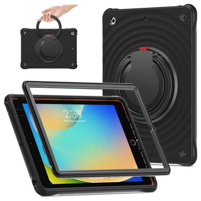 For iPad 10.2 (2021) / (2020) / (2019) Case Rotatable Hand Grip Kickstand PC+Silicone+TPU Tablet Cover