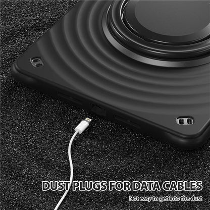 For iPad 10.2 (2021) / (2020) / (2019) Case Rotatable Hand Grip Kickstand PC+Silicone+TPU Tablet Cover