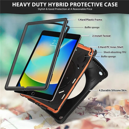 For iPad 10.2 (2021) / (2020) / (2019) Case Rotatable Hand Grip Kickstand PC+Silicone+TPU Tablet Cover