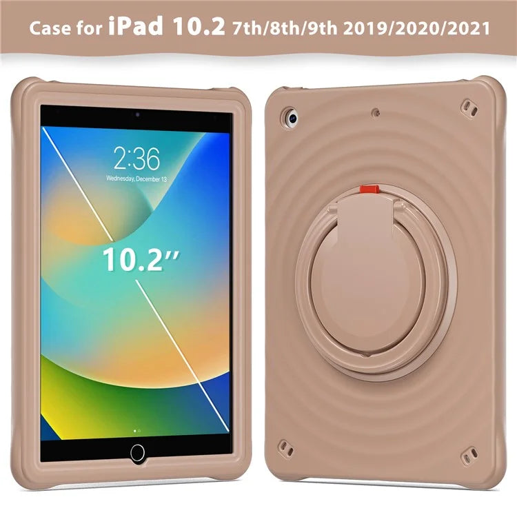 For iPad 10.2 (2021) / (2020) / (2019) Case Rotatable Hand Grip Kickstand PC+Silicone+TPU Tablet Cover