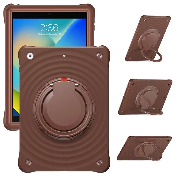 For iPad 10.2 (2021) / (2020) / (2019) Case Rotatable Hand Grip Kickstand PC+Silicone+TPU Tablet Cover