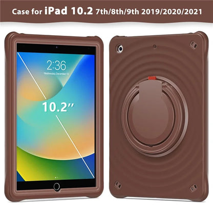 For iPad 10.2 (2021) / (2020) / (2019) Case Rotatable Hand Grip Kickstand PC+Silicone+TPU Tablet Cover