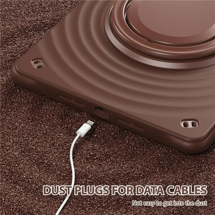 For iPad 10.2 (2021) / (2020) / (2019) Case Rotatable Hand Grip Kickstand PC+Silicone+TPU Tablet Cover