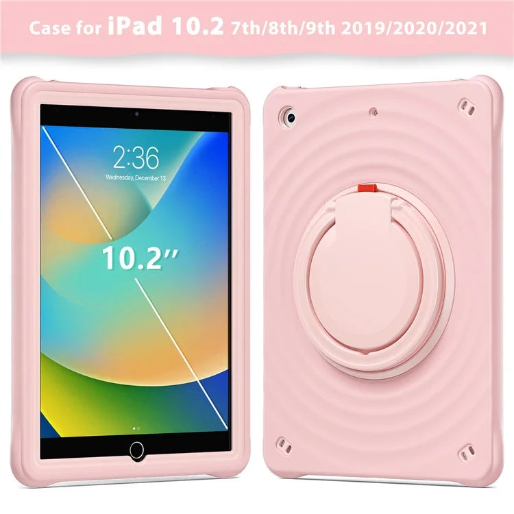 For iPad 10.2 (2021) / (2020) / (2019) Case Rotatable Hand Grip Kickstand PC+Silicone+TPU Tablet Cover