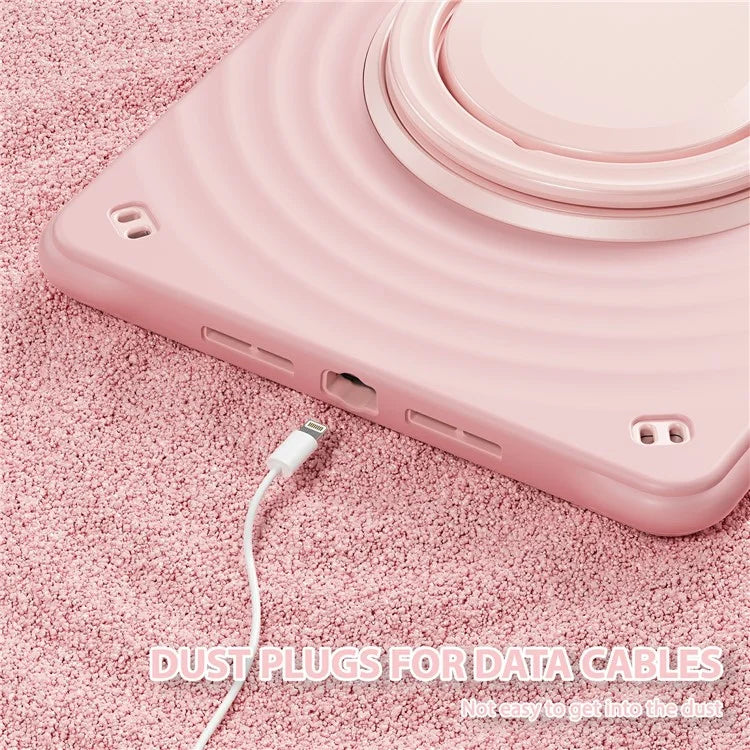 For iPad 10.2 (2021) / (2020) / (2019) Case Rotatable Hand Grip Kickstand PC+Silicone+TPU Tablet Cover
