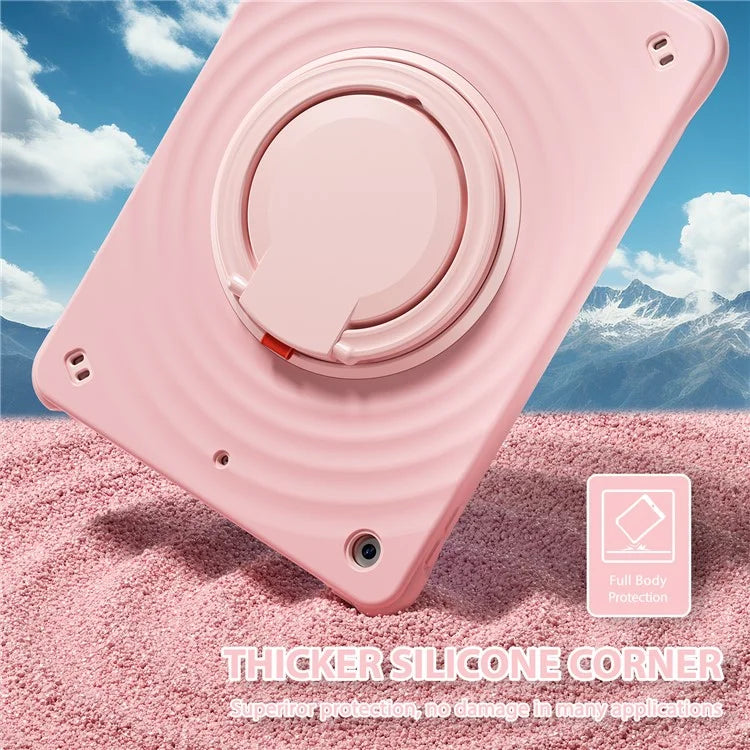 For iPad 10.2 (2021) / (2020) / (2019) Case Rotatable Hand Grip Kickstand PC+Silicone+TPU Tablet Cover