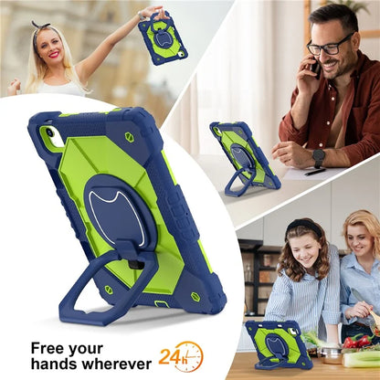 C3 for iPad Air 13 (2024) Case with Shoulder Strap Silicone+PC Kickstand Tablet Cover