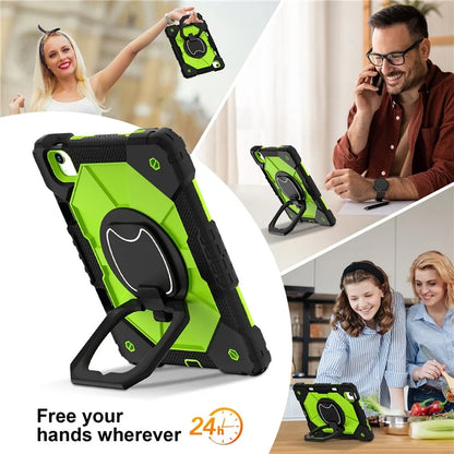 C3 for iPad Air 13 (2024) Case with Shoulder Strap Silicone+PC Kickstand Tablet Cover