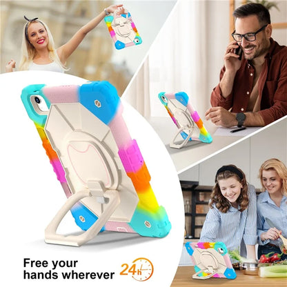 C3 for iPad Air 13 (2024) Case with Shoulder Strap Silicone+PC Kickstand Tablet Cover