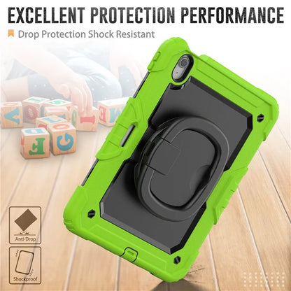 For iPad Air 11 (2024) Case PC+Silicone Tablet Cover with Shoulder Strap Rotating Grip Handle