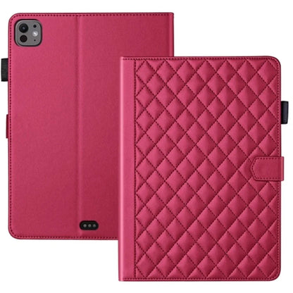For iPad Pro 11 (2024) Case Rhombus Grid PU Leather Stand Tablet Cover with Card Slot