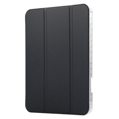 For iPad mini (2021) Case Carbon Fiber Texture Leather+Clear Acrylic+TPU Stand Tablet Cover