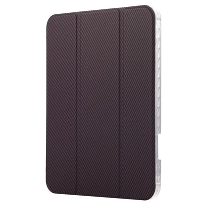 For iPad mini (2021) Case Carbon Fiber Texture Leather+Clear Acrylic+TPU Stand Tablet Cover