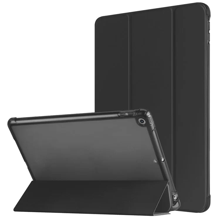 For iPad 10.2 (2021) / (2019) / (2020) Case Tri-Fold Stand Leather Tablet Cover with Pencil Holder