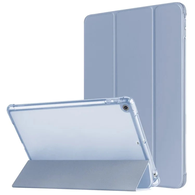 For iPad 10.2 (2021) / (2019) / (2020) Case Tri-Fold Stand Leather Tablet Cover with Pencil Holder