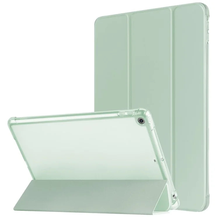 For iPad 10.2 (2021) / (2019) / (2020) Case Tri-Fold Stand Leather Tablet Cover with Pencil Holder