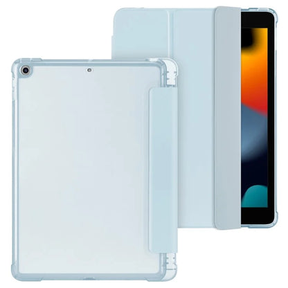 For iPad 10.2 (2021) / (2019) / (2020) Case Tri-Fold Stand Leather Tablet Cover with Pencil Holder
