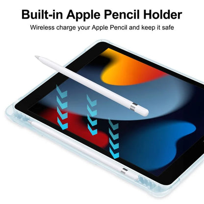 For iPad 10.2 (2021) / (2019) / (2020) Case Tri-Fold Stand Leather Tablet Cover with Pencil Holder