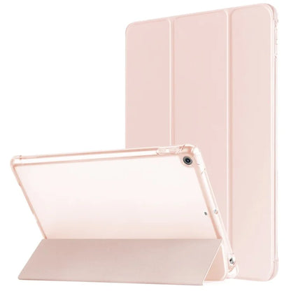 For iPad 10.2 (2021) / (2019) / (2020) Case Tri-Fold Stand Leather Tablet Cover with Pencil Holder
