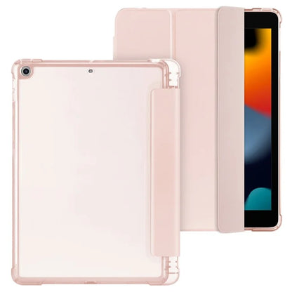 For iPad 10.2 (2021) / (2019) / (2020) Case Tri-Fold Stand Leather Tablet Cover with Pencil Holder