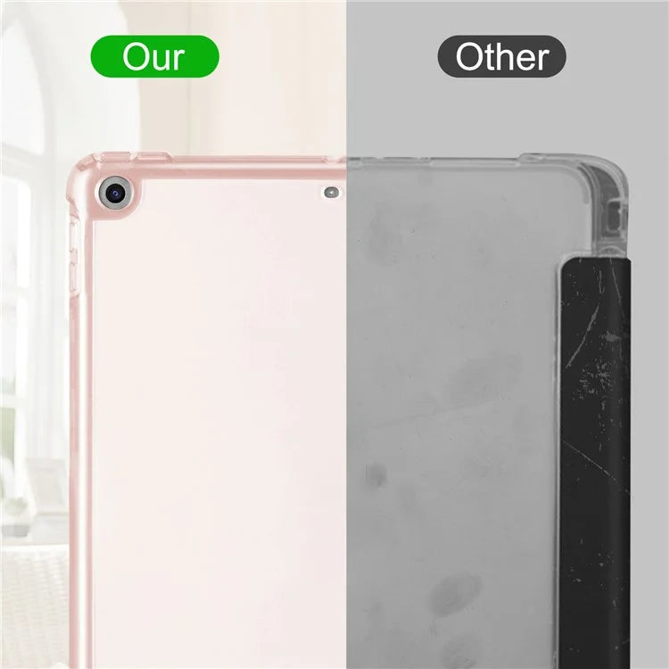 For iPad 10.2 (2021) / (2019) / (2020) Case Tri-Fold Stand Leather Tablet Cover with Pencil Holder