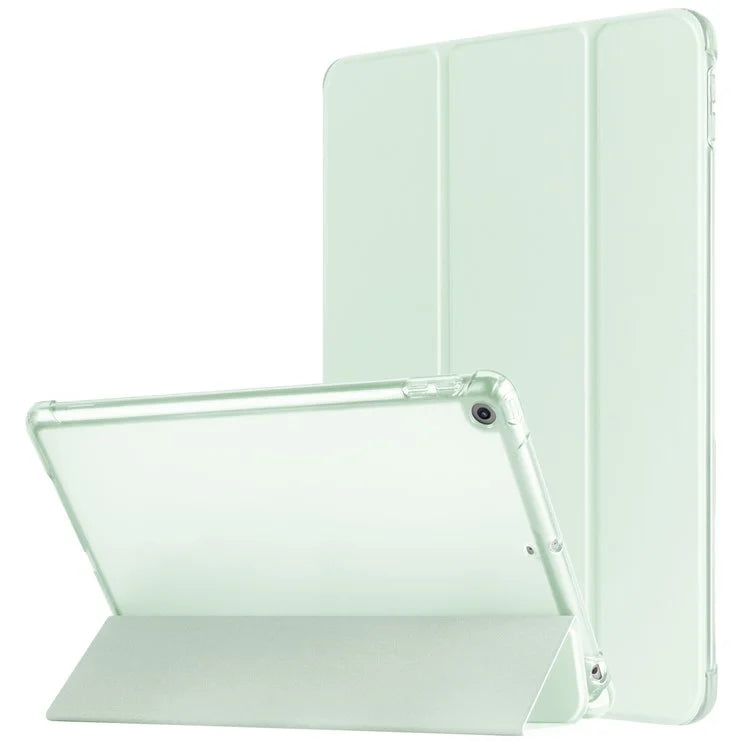 For iPad 10.2 (2021) / (2019) / (2020) Case Tri-Fold Stand Leather Tablet Cover with Pencil Holder