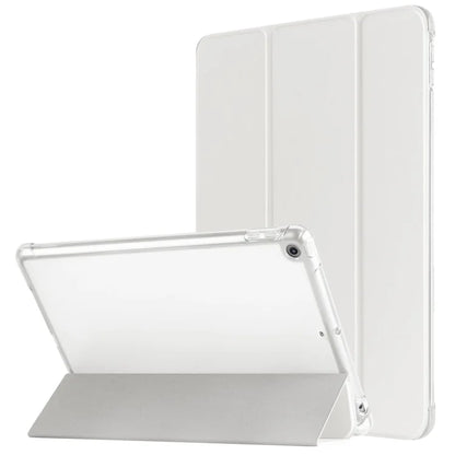 For iPad 10.2 (2021) / (2019) / (2020) Case Tri-Fold Stand Leather Tablet Cover with Pencil Holder