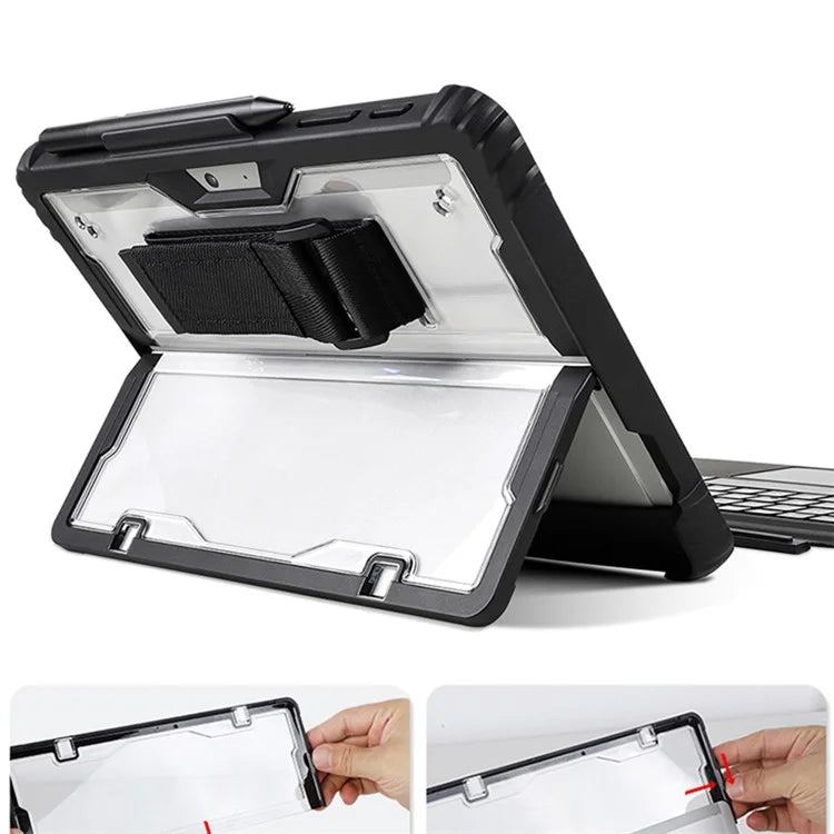For Microsoft Surface Pro 10 Case Kickstand Hybrid Laptop Protective Cover with Hand Strap